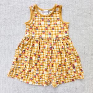 Hanna Andersson Sleeveless Pocket Dress Yellow Daisy GUC 4